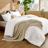 Bedsure 5 Pieces Cotton Comforter Set with Cotton Waffle Throw
