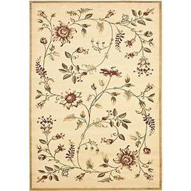 Safavieh Lyndhurst Collection LNH552 Traditional Floral Area Rug, 5'3" x 7'6", Ivory / Multi