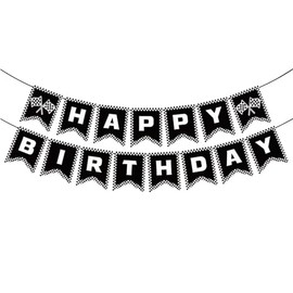 GOTPASS Race Car Happy Birthday Banner Checkered Birthday Banner Racing Themed Birthday Party Decorations Let't Go Racing Checkered Party Supplies
