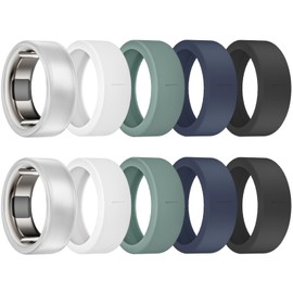 BandRain 10 Pack Cover for Oura Ring Gen 4/4 Ceramic/Oura Gen 3/ULTRAHUMAN Ring AIR, Ultra-Thin Anti-Scratch Silicone Ring Protector for RingConn Gen 2/Gen 2 Air Women Men