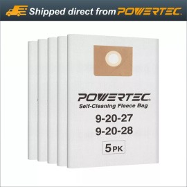 POWERTEC 75041 Self-Cleaning Fleece Bag for Fein Turbo I, 5PK