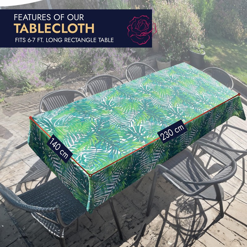 Ragged Rose Cotton Tablecloth for a 6-7 Ft Table -