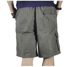 XinnanDe Mens Lightweight Loose Fit Cargo Short Workout Twill Drawstring Short Elastic Waist Army Green 44