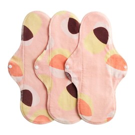 IMSEVIMSE Active Sanitary Towels Night Pink Hoop, Organic Cotton (1 x Pack of 3)