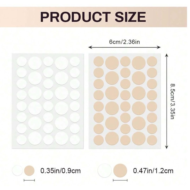 Acne Patch Set, 720 Pieces, Round Hydrogel, Transparent Waterproof Spots