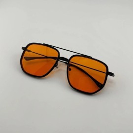 Unbranded Men’s Retro Orange And Black Aviator Sunglasses