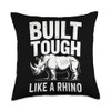 Rhino Build Tough Like A Rhino Animal Throw Pillow