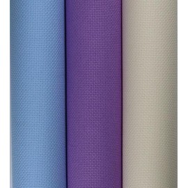 KCS 3 piezas de 15 x 18 pulgadas (38 x 45 cm), tela de punto de cruz, algodón Aida, caja de tela enrollada, 18 quilates, crema, azul claro y lavanda