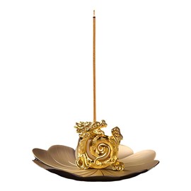 Incense Stand, Dragon, 1 Set, Stylish, Ash-proof, Gold, Japanese Style, Meditation, Relax, Healing Goods