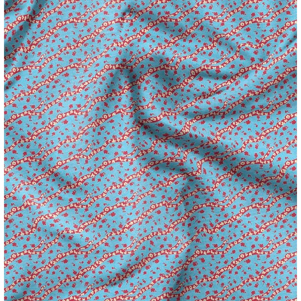 Soimoi Unstitched Crepe Fabric, 1 Meter - 42" Wide, Blue