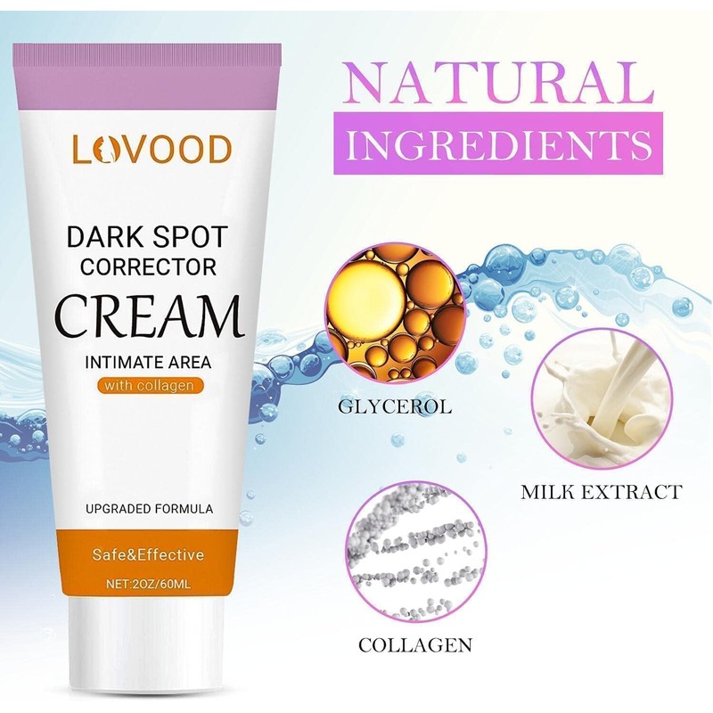 LOVOOD- Crema correctora de manchas oscuras: axilas, cuello, rodillas, codos,