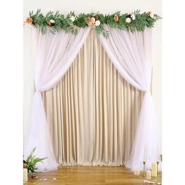 Tulle Backdrop Curtain Chamagne Curtain Backdrop Drapes for Wedding Bridal Baby Shower Birthday Party 5 ft ×7 ft - Color: Bright Rainbow, Size: 12ft (W) × 10ft (H)