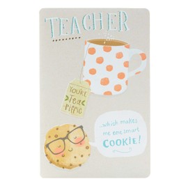 Thank You Teacher Card - Thank You Card - Teacher Appreciation Card - Cute Smart Cookie Design