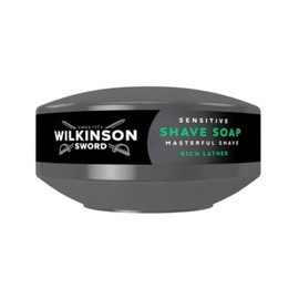 Wilkinson Sword Shaving Soap for Sensitive Skin, Ideal for Men's Cosmetic Bags, Home Barber Kits, Shaving Soap and Bowl for Sensitive Skin, Pack of 1
