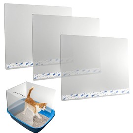 3Pcs/Set Cat Litter Box Pee Shields, Easy Clean Frosted Cat Litter Pan Pee Privacy Shields for Open Top Litter pan - Litter Box Not Included