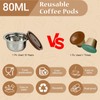 Reusable Coffee Pods Kit, 80ml Stainless Steel Coffee Capsule with