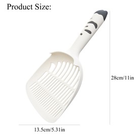 MAEELOU Durable Plastic Cat Litter Scoop - Easy Clean Kitty Litter Box Pooper Scooper for Effortless Waste Removal (Brown)