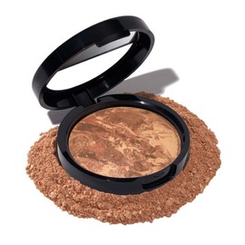 Laura Geller Beauty LAURA GELLER Baked Balance-n-Brighten Colour Correcting Powder Foundation (Deep) Buildable Light to Medium Coverage Baked Foundation, Demi-Matte Finish
