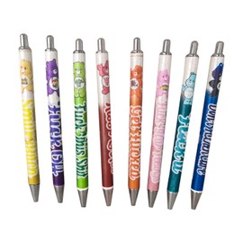 Lyfengdeam Swear Bear Pen, 8Pcs Cute Pens, Funny Cool Animal Pen Retractable Printing Ball-Point Sayings Office Pens For School Supplies Gift Bear Pens Set, Suitable Adults, Children And Students