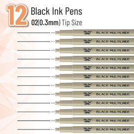 Mr. Pen- Drawing Pens for Artists, 0.3mm, 12 Pack, Black Artist pens, Micro Pens for Drawing, Ink Pens for Drawing, Sketch Pens, Micro Pen, Fineliner Pens, Bible Journaling Pens, Fine Point
