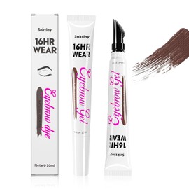 Snktiny Eyebrow Gel with Eyebrow Brush - Eyebrow Pencil Brown with Non-Dry Design, Eye Brown Makeup Creates Natural Looking Brows Effortlessly and Stays on All Day, Dark Brown