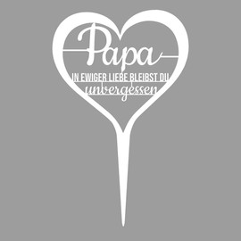 Illumino Grave Ornament Grave Stake Weatherproof Grave Decoration Made of Steel with Mourning Saying I Papa in ewiger Liebe bleibst du unvergessen I Eine liebevolle Erinnerung