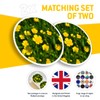 Vinyl Round Stickers (Set of 2) 7.5cm - Beautiful Buttercups
