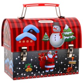 BESPORTBLE Coffee tin, Christmas gift tin, metal tin, cookie tin with lid, pastry tin, storage tin, Christmas tin for Christmas, holiday, party, children, gift box