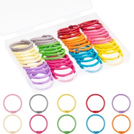 AKONEGE 1 Inch (50 Pack) Metallic Binder Rings Colorful Loose Leaf Rings Small Metal Steel Book Rings Clip Rings for Flashcards Index Cards Keychain Key Rings for Office School Home, 10 Colors