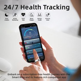 HPLSZCN Smart Ring Fitness Tracker, Smart Rings for Women Men, Sleep, Heart Rate, SpO2, Pressure, Women Health Wearable, Health Ring 5ATM Waterproof, iOS/Android Compatible (Silver, 12)