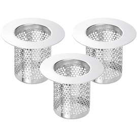 uxcell 2 Pack Shower Drain Strainer, 2" x 2.6" 304 Stainless Steel Floor Drain Strainer Deep Sink Hair Catcher for Kitchen Bathroom Balcony Floor Drain, Fit Hole Size from 1.6" to 2.4"