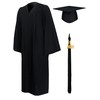 GraduationMall US Style Matte Graduation Gown Mortarboard Set for High