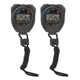 Sports Digital Stopwatch Timer, Pack of 2, Multifunctional Digital Stopwatch, Handheld Timer with LCD Display and Compass for Racing/Running, Sports, Training