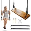 Premkid Carbonized Hanging Wooden Swing, 24"x 8"x 1.2" Tree Swing
