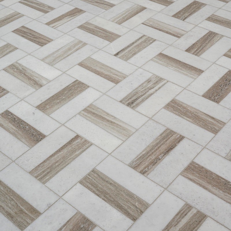 MSI Winslow Weave Polished Marble Mosaic Floor and Wall Tile