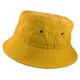 Gelante 100% Cotton Packable Fishing Hunting Summer Travel Bucket Cap Hat (Small/Medium, Gold)