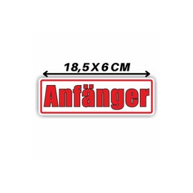 Folien-Zentrum - Beginner 18.5 x 6 cm - High-Quality Sticker Car Tuning - OEM & JDM Car Sticker - Beginner Driver - Sayings for Car - Stickerbomb - Car Sticker - Made in Germany