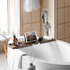 Realgulf Teak Bathtub Tray | Adjustable Width Tray with Wine