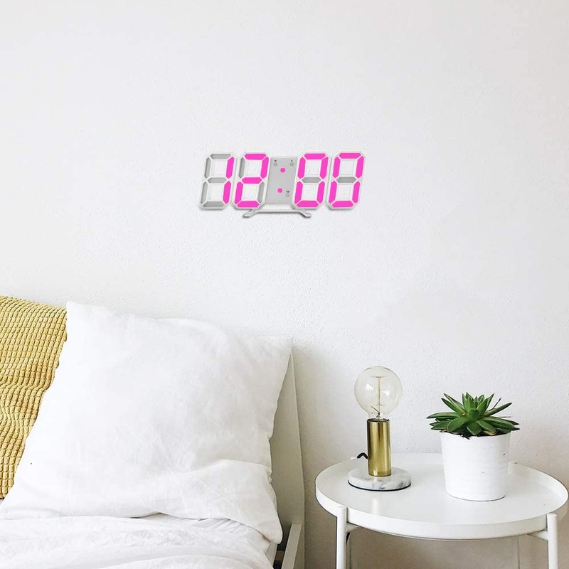 DSLIHA 3D Digital Alarm Clock for Bedrooms, LED Desk USB