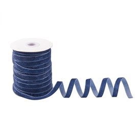 PH PandaHall Velvet Ribbon, 50 Yards, Marine Blue, Single Face Satin, DIY Gift, Wide Application