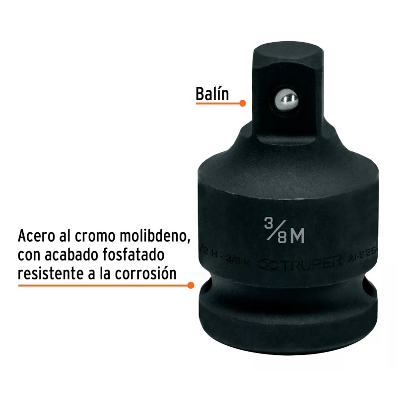 Truper Adaptador De Impacto 1/2'' (h) X 3/8'' (m) Truper
