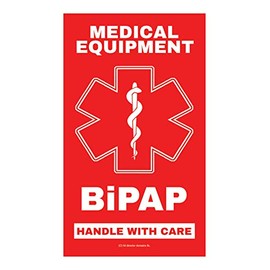 BiPAP Medical Equipment Luggage Tag - Handle with Care, DOT and ACAA regulations (Lug-BiPAP -329) Quantity (3)