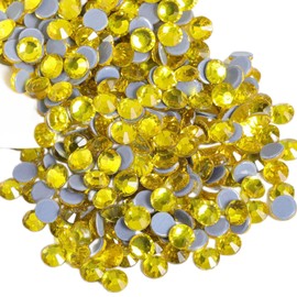 Beadsland Hotfix Rhinestones, 2880pcs Flatback Crystal Rhinestones for Crafts Clothes DIY Decorations, Lemon Yellow, SS10, 2.7-2.9mm
