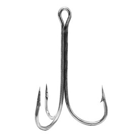 Eagle Claw Lazer 2X Treble Regular Shank Curved Point Hook (Pack of 5), Nickel, Size 8
