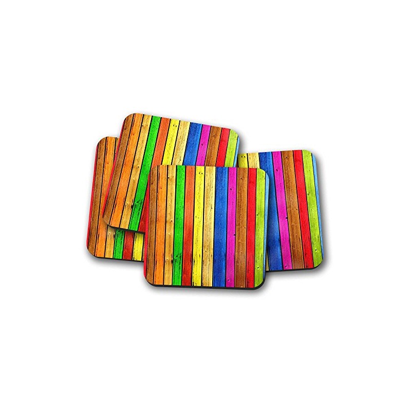 Silver Kangaroo Coloured Boards Drinks Coasters - set of 4