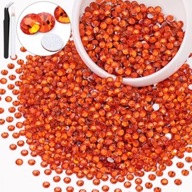 3000PCS SS20/5mm Crystal Rhinestones (Orange/Hyacinth), Bedazzling Flatback Glass Rhinestones for Crafting DIY Nail Art Makeup Decoration, Gems Diomand Charms for Tumbler Shoes Clothing Mug