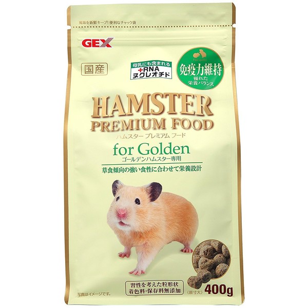 GEX Gex Hamster Premium Food, Golden Dedicated, Made in Japan, Nutritional Design for Strong Herbivorous Tendencies, 14.1 oz (400 g)