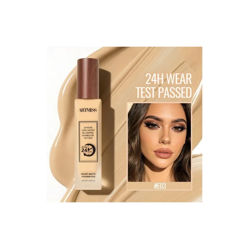 Artmiss Base Maquillaje Líquida Matte Control Brillo 24h40ml