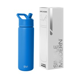 Simple Modern Kids Water Bottle with Straw Lid | Vacuum Insulated Stainless Steel Metal | Reusable Leak Proof BPA-Free Thermos for School | Summit Collection | 22oz, Supersonic Blue