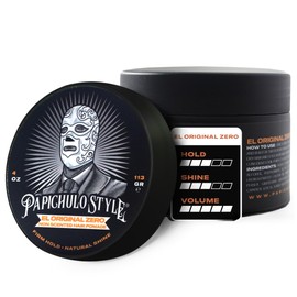 Papichulo Style Deluxe Pomade “El Original Zero” – Medium Hold, Medium Shine, Adds Volume – Unscented, Water-Based, Flake-Free, Easy Washout, Paraben-Free – Made in USA - 4 oz
